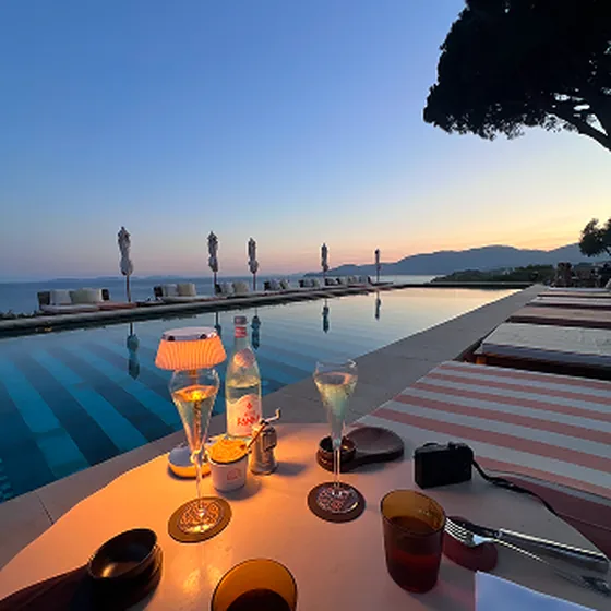 Pool at sunset